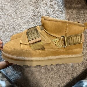 UGG Kids Tan Suede Strap Boot